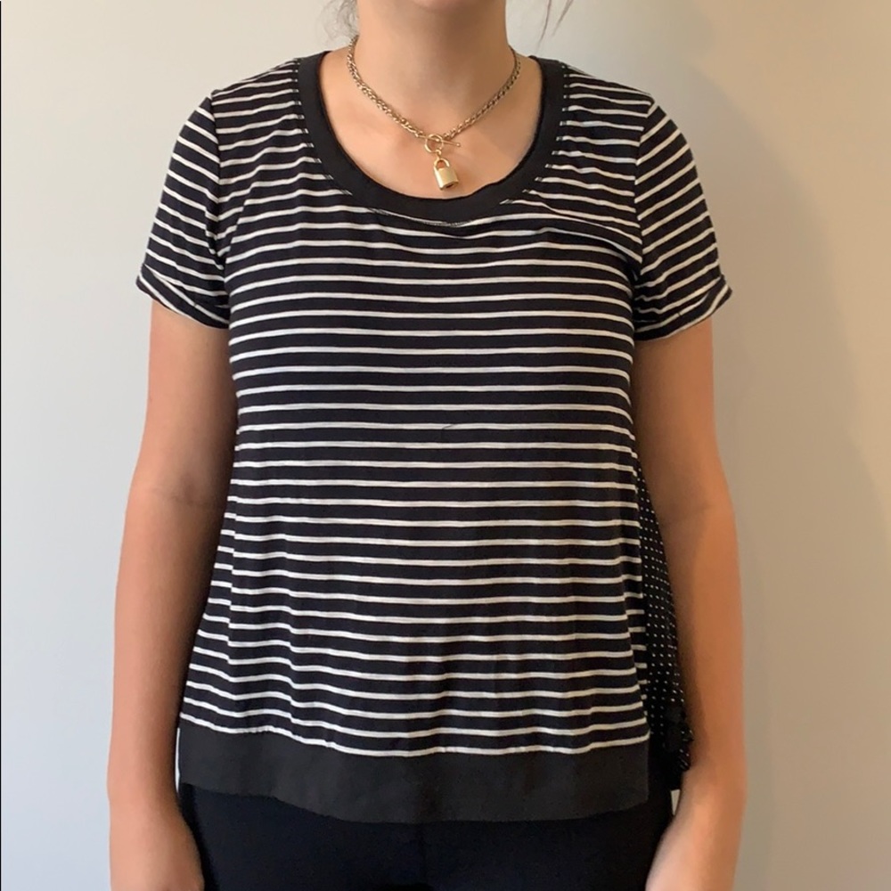 Anthropologie Black Paterned Tshirt
